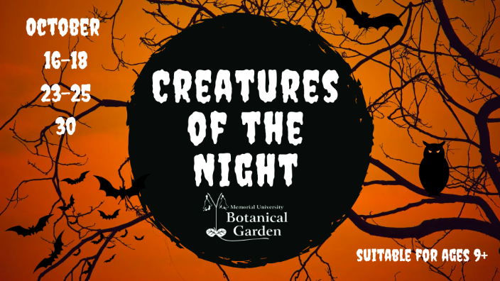 creatures of the night banner with dates